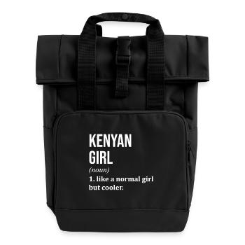 Kenya - Roll Top Backpack with Two Handles - black - Front