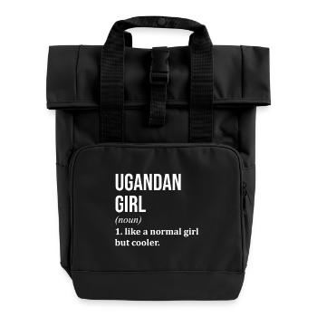 Uganda - Roll Top Backpack with Two Handles - black - Front