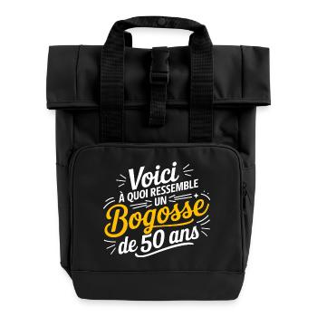 50 BECHER - Rolltop Rucksack mit zwei Griffen - Schwarz - Vorne