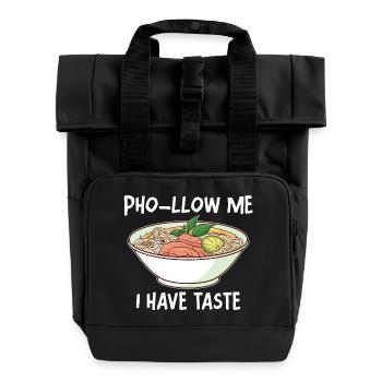 Lustige Pho Vietnamesische Nudelsuppe Pho - Rolltop Rucksack mit zwei Griffen - Schwarz - Vorne