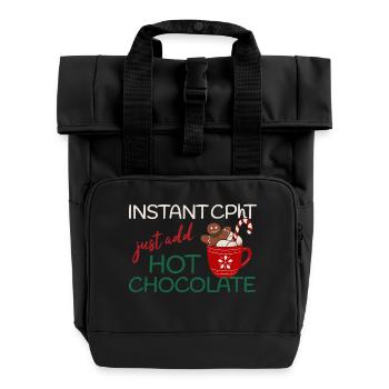 Instant CPhT just add hot Chocolate Weihnachten - Rolltop Rucksack mit zwei Griffen - Schwarz - Vorne