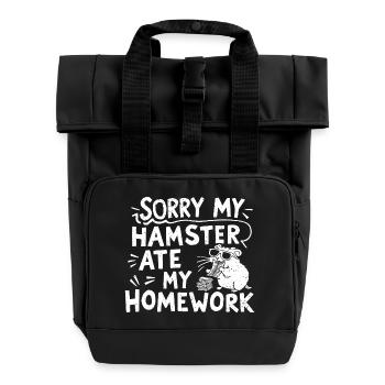 Drôle de dicton pour les fans de hamsters - Sac à dos Roll Top à deux anses - noir - Devant