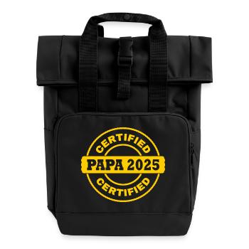 Papa 2025 - Rolltop Rucksack mit zwei Griffen - Schwarz - Vorne