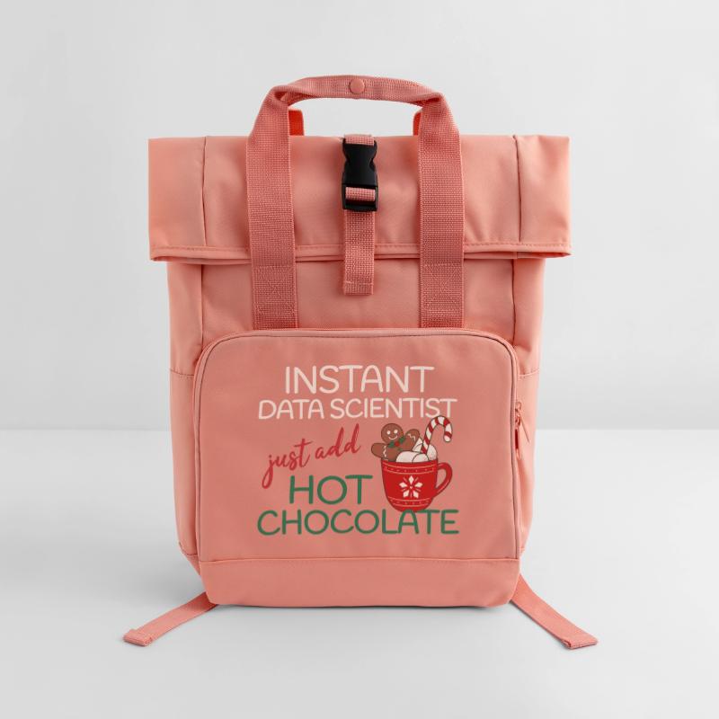 Data Scientist Noël il suffit d’ajouter du chocolat chaud Sac à dos Roll Top à deux anses