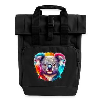 Koala - Rolltop Rucksack mit zwei Griffen - Schwarz - Vorne