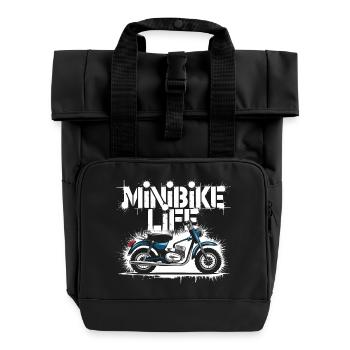 Passion for minibikes - Roll Top Backpack with Two Handles - black - Front