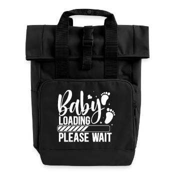 Baby lädt Babes Frauen Mutter Design Neugeborenes - Rolltop Rucksack mit zwei Griffen - Schwarz - Vorne