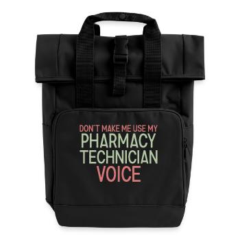Pharmacy technician Voice - Roll Top Backpack with Two Handles - black - Front