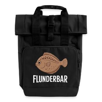  Flunderbar Lustiger Flunder Wortspiel Für Angler - Rolltop Rucksack mit zwei Griffen - Schwarz - Vorne