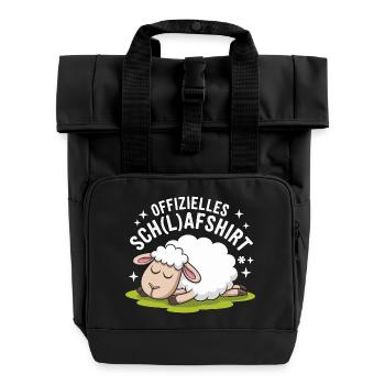 Drôle de mouton avec conception de chemise d’école - Sac à dos Roll Top à deux anses - noir - Devant