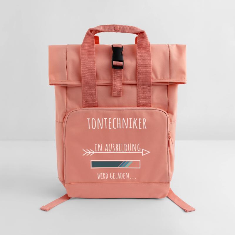 Audio Engineering Studies Profession Training Sound Technician Roll Top Backpack with Two Handles