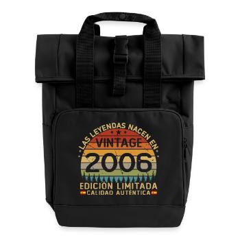 Né en 2006, 20 ans - Sac à dos Roll Top à deux anses - noir - Devant