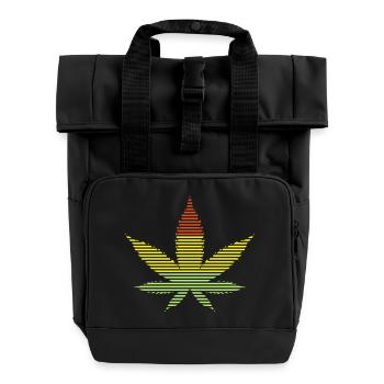 cannabis leaf - Roll Top Backpack with Two Handles - black - Front