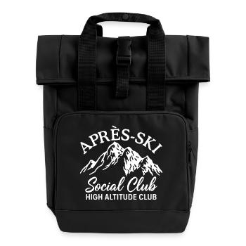 Après Ski Social Club High Altitude Club Skiing - Roll Top Backpack with Two Handles - black - Front