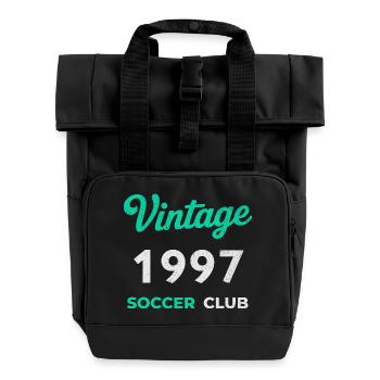 Vintage 1997 – Soccer Club Retro Birth Year - Roll Top Backpack with Two Handles - black - Front