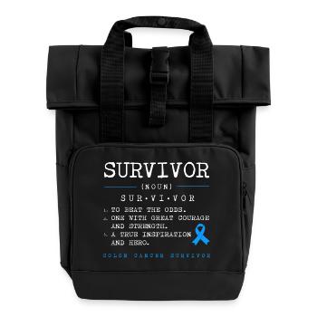 Darm Krebs Dickdarm - Rolltop Rucksack mit zwei Griffen - Schwarz - Vorne