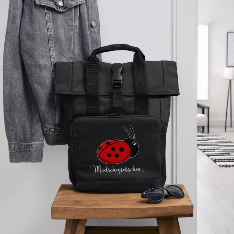 Modschegiebchen Ladybug Saxon Gift Idea Roll Top Backpack with Two Handles