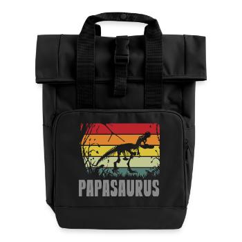 Papasaurus Papa Dinosaure Fête des Pères Journée des Hommes - Sac à dos Roll Top à deux anses - noir - Devant