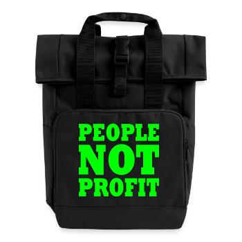 People not profit - Rolltop Rucksack mit zwei Griffen - Schwarz - Vorne