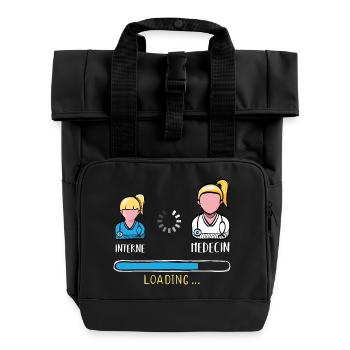 Interne Belastung Arzt Humor zukünftiger Arzt - Rolltop Rucksack mit zwei Griffen - Schwarz - Vorne
