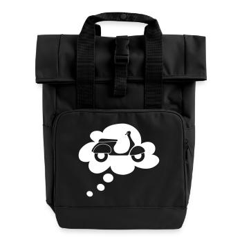 Scooter Holiday Ready Thought Bubble Italy Speech Bubble - Roll Top Backpack with Two Handles - black - Front
