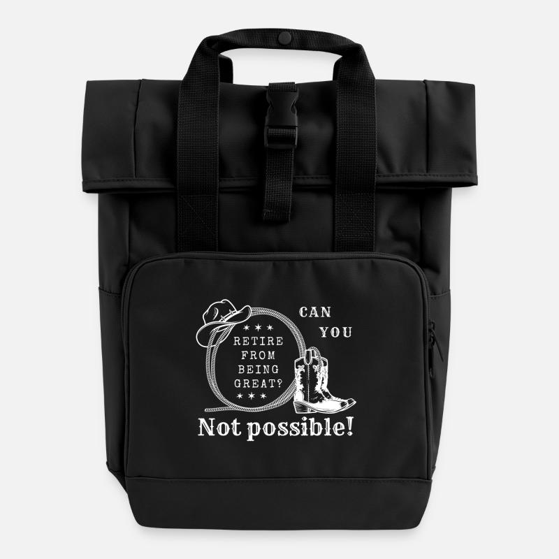 Vom großartig sein pensionieren? Nicht möglich. - Rolltop Rucksack mit zwei Griffen - Schwarz