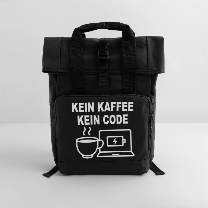 Kein Kaffee Kein Code - Conception de programmeur amusant Sac à dos Roll Top à deux anses