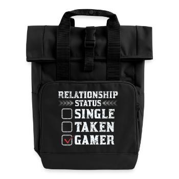 Gamer Beziehungsstatus Shirt - Rolltop Rucksack mit zwei Griffen - Schwarz - Vorne