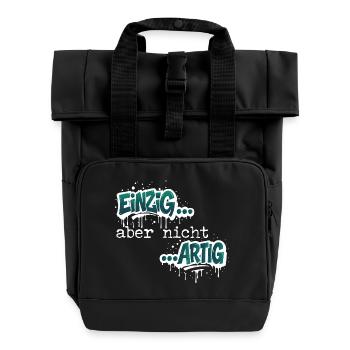 Einzig aber nicht ARTIG - Rolltop Rucksack mit zwei Griffen - Schwarz - Vorne