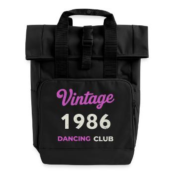 Vintage 1986 – Dancing Club Retro Geburtsjahr - Rolltop Rucksack mit zwei Griffen - Schwarz - Vorne