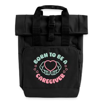 Nurse, geriatric care - Roll Top Backpack with Two Handles - black - Front