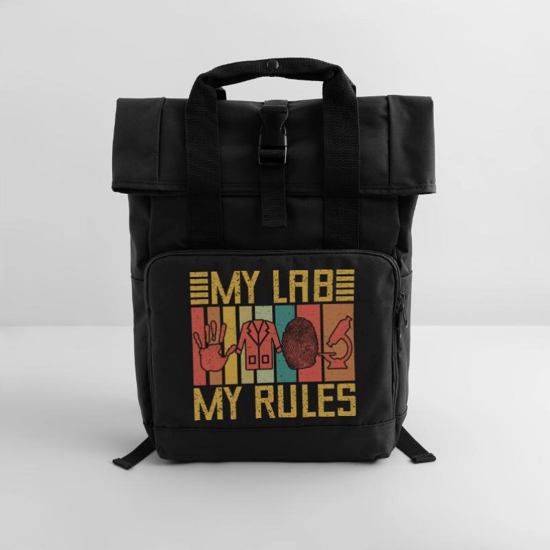 Forensic Science Major My Lab My Rules Forensics Roll Top Backpack with Two Handles