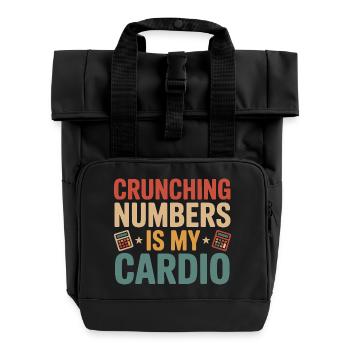 Number Nerd Cardio Humor - Roll Top Backpack with Two Handles - black - Front