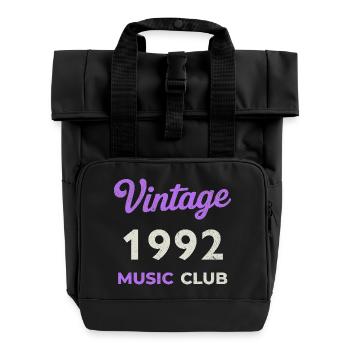 Vintage 1992 Music Club Retro Geburtsjahr Jahrgang - Rolltop Rucksack mit zwei Griffen - Schwarz - Vorne