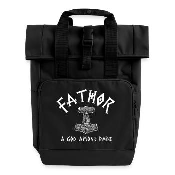Fathor Dieu parmi les pères Humour viking - Sac à dos Roll Top à deux anses - noir - Devant