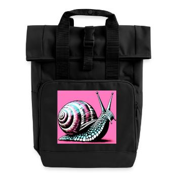 Schnecke - Rolltop Rucksack mit zwei Griffen - Schwarz - Vorne