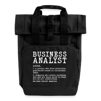 Business Analyst Glyphs Bold - Roll Top Backpack with Two Handles - black - Front
