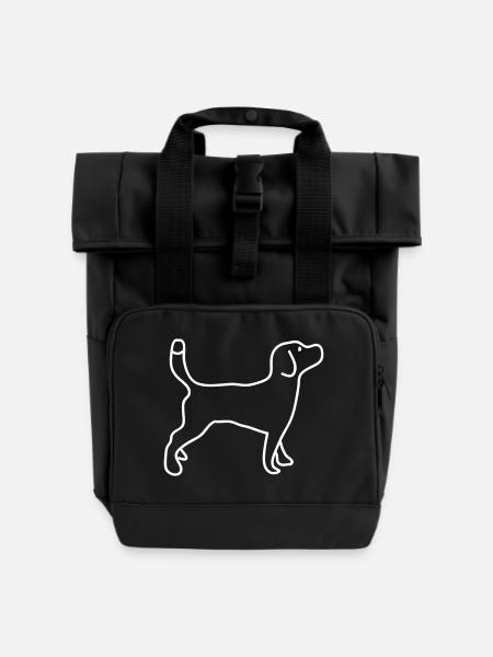 Beagle - Rolltop Rucksack mit zwei Griffen - Schwarz