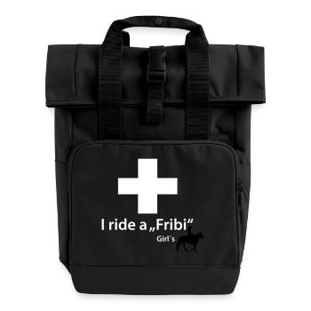 I ride a "Fribi" Western - Rolltop Rucksack mit zwei Griffen - Schwarz - Vorne