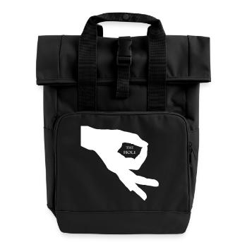 Trou trou de jeu cool à la recherche dans la paume de votre main cadeau - Sac à dos Roll Top à deux anses - noir - Devant