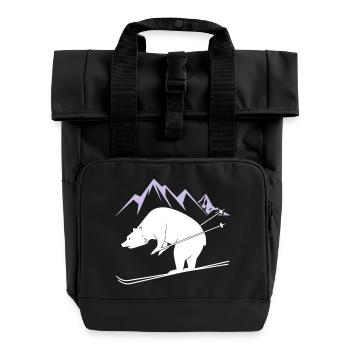 Snowboard Bear - Rolltop Rucksack mit zwei Griffen - Schwarz - Vorne