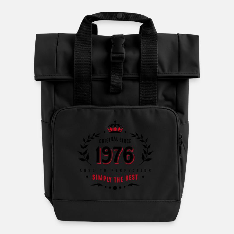 original since 1976 simply the best 40th birthday - Rolltop Rucksack mit zwei Griffen - Schwarz