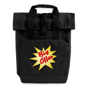 Offer / Angebot / Big Offer - Rolltop Rucksack mit zwei Griffen - Schwarz - Vorne