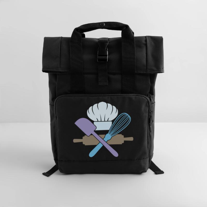 Baking & Pastry Lovers, Baking Tools & Utensils Roll Top Backpack with Two Handles