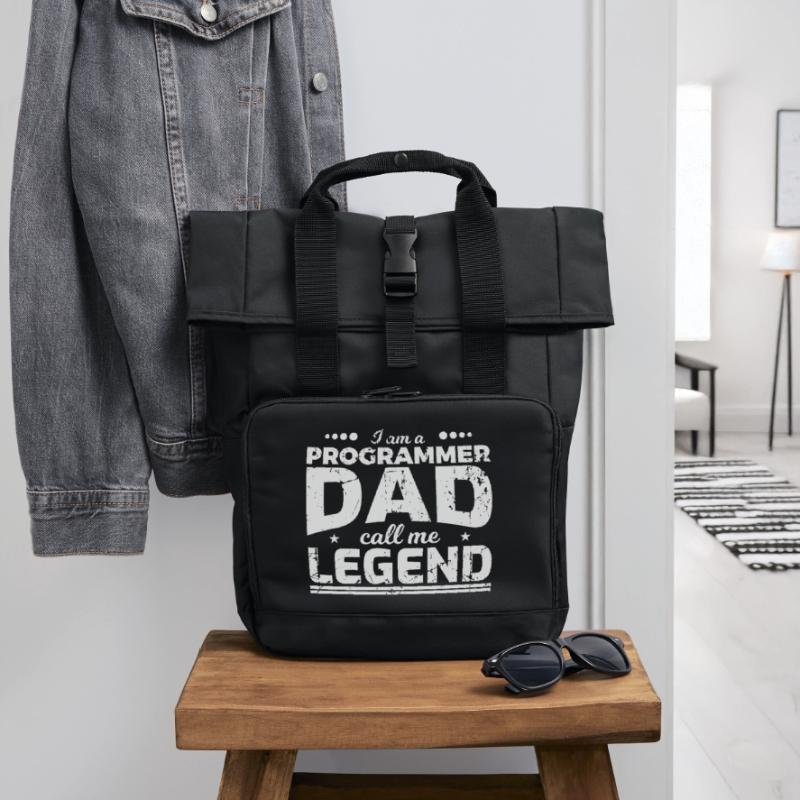 Coder Dad Roll Top Backpack with Two Handles