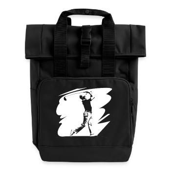 Golfer Skizze - Rolltop Rucksack mit zwei Griffen - Schwarz - Vorne
