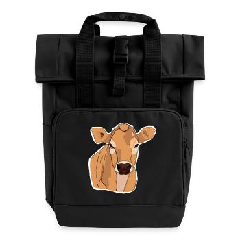 Kuh Kühe - Rolltop Rucksack mit zwei Griffen - Schwarz - Vorne