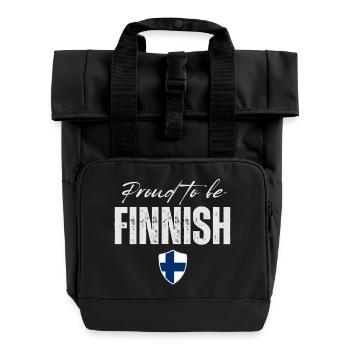 Finnish pride, I love Finland - Roll Top Backpack with Two Handles - black - Front