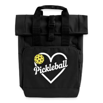 Pickleball - Roll Top Backpack with Two Handles - black - Front