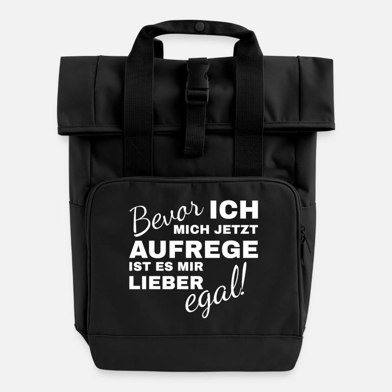Avant de m’énerver, je préfère ne pas m’en soucier - Sac à dos Roll Top à deux anses - noir